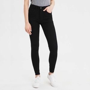 American Eagle mid-rise black skinny jeans